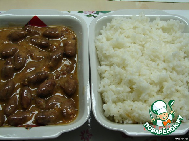 Chicken hearts in spicy sauce