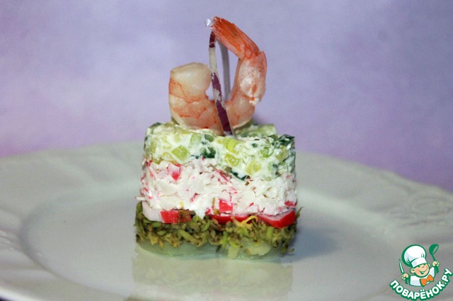 Закуска из крабовых палочек на картошечке