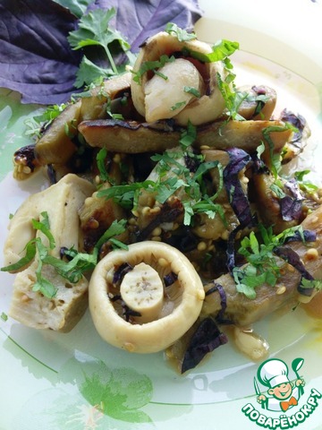 Eggplant salad with mushrooms