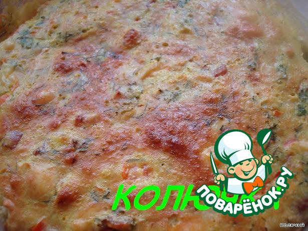 Кекс с сыром, ветчиной и перцем