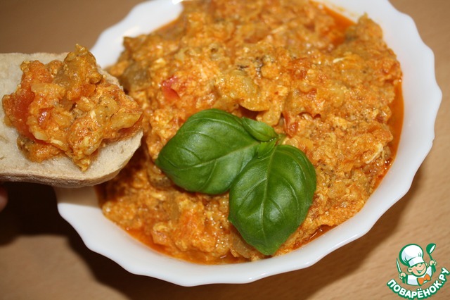 Dip of eggplant and tomatoes