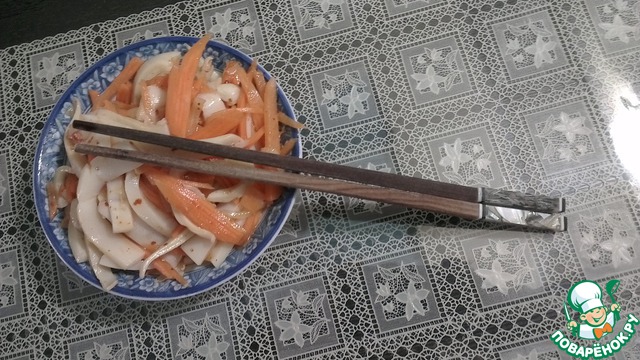 Carrots with squid Korean