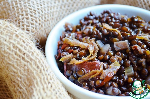 Lentils with sun-dried tomatoes