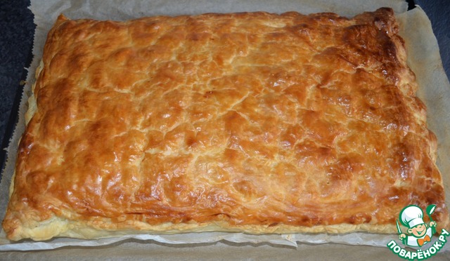 Слоеный пирог с сердечками и картофелем