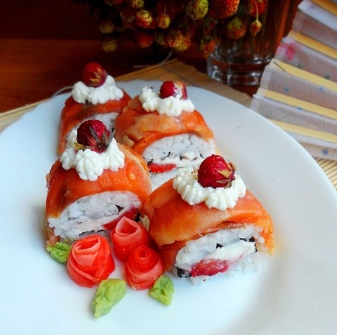 The Philadelphia roll with strawberries