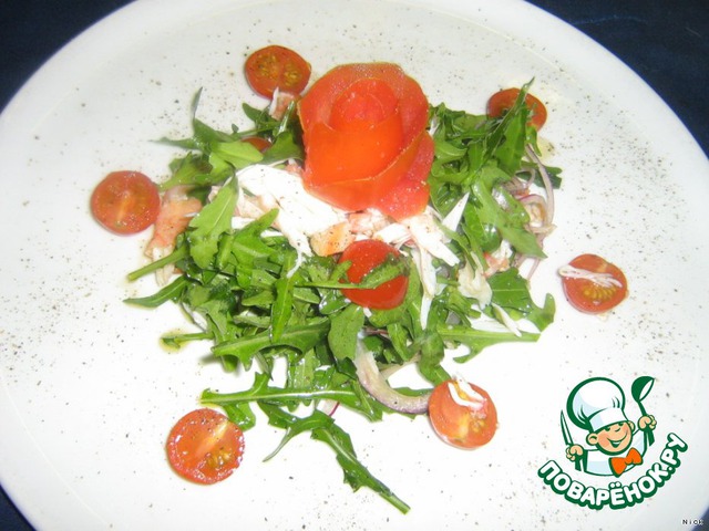 Arugula salad with crab