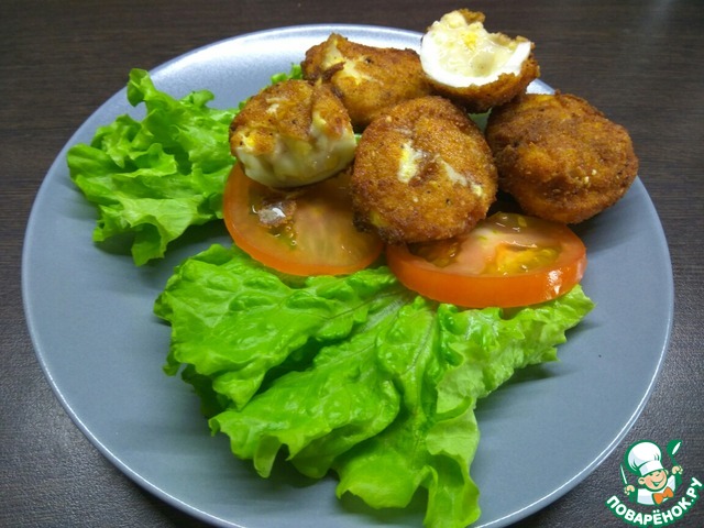 Фаршированные яйца в сухарях