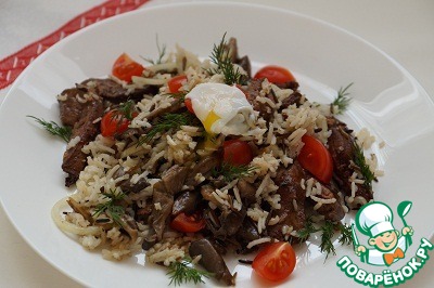 Warm salad with liver