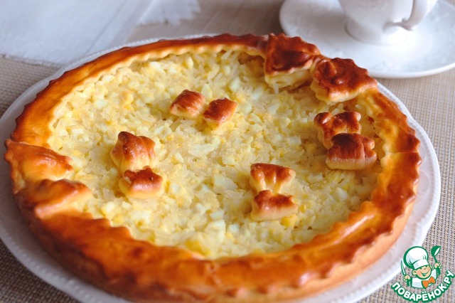 Butter pie with rice and egg