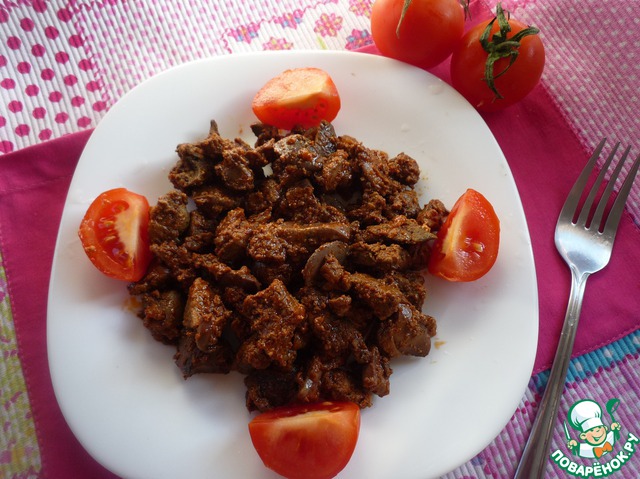 Chicken liver in creamy tomato sauce