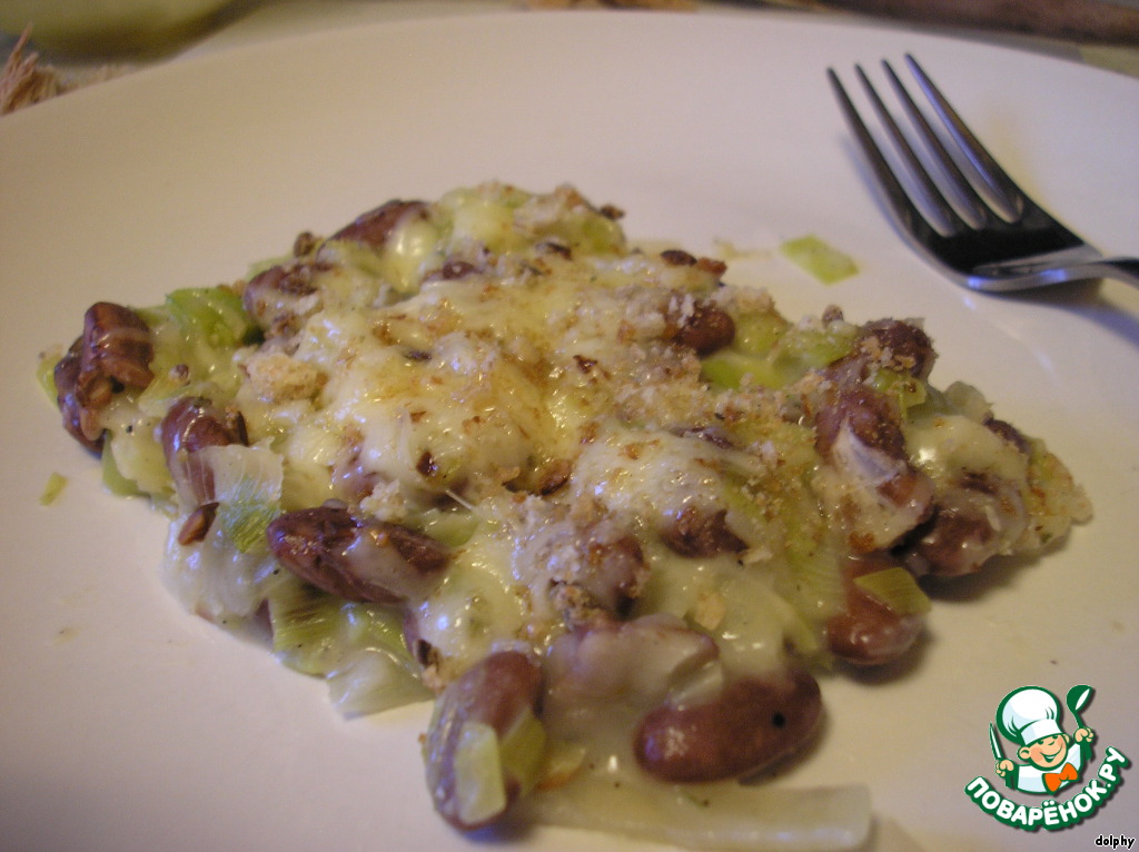 Beans with leeks in the spring