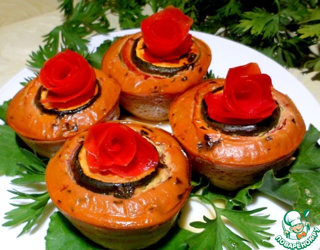 Тимбал из овощей в соусе