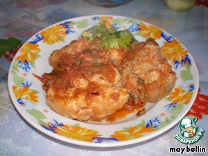 Hake in sweet and sour sauce with pickles