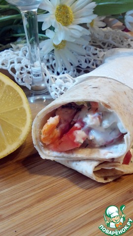 Шаурма с креветками