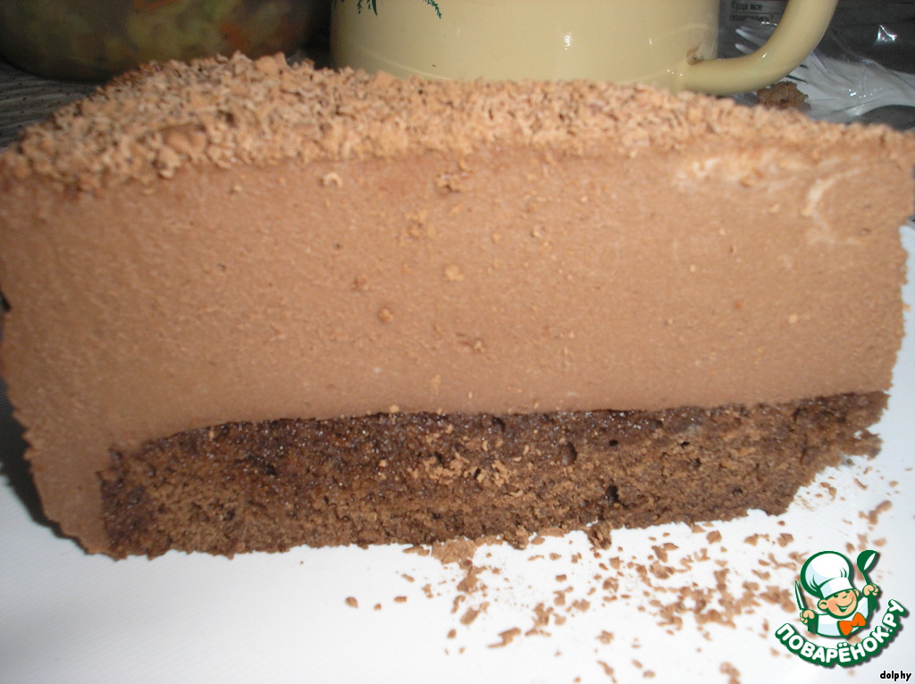 Cake with mousse of milk chocolate