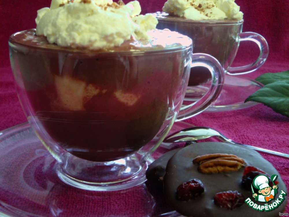 Chocolate with ice cream and raspberries