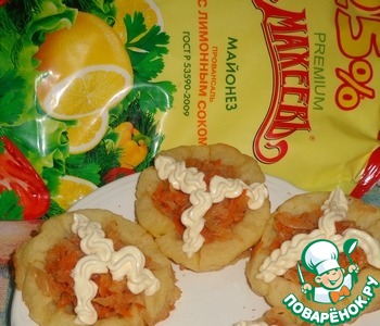 Имбирно-картофельные тарталетки с тушеной капустой