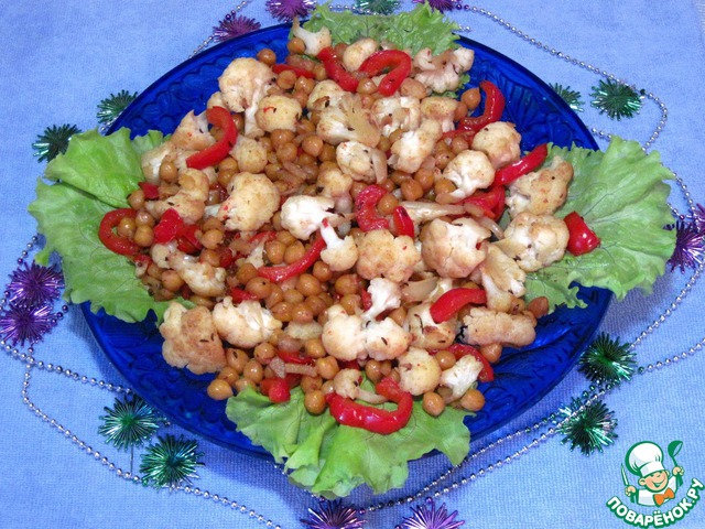 Цветная капуста с нутом и имбирем