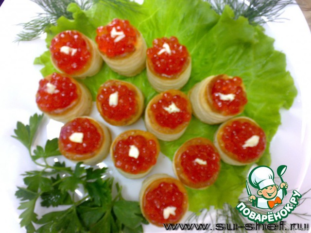 Бочонки из красной икры 