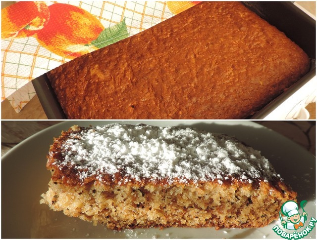 Cake with grated apples and nuts