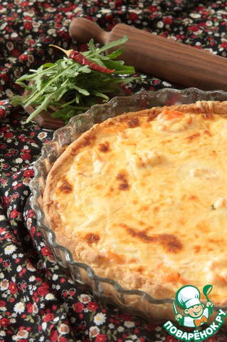 Quiche with salmon and mozzarella