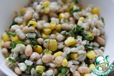 Salad is a side dish of pearl barley