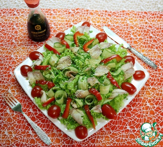 Salad with eel