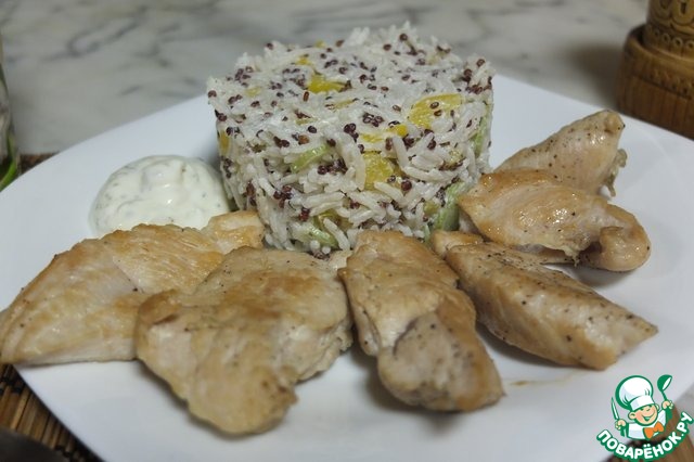 Салат с индейкой и рисом