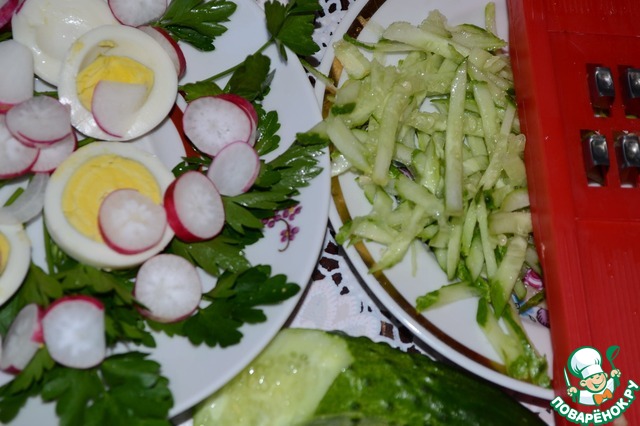 Шампиньоны по киккомановски + салат