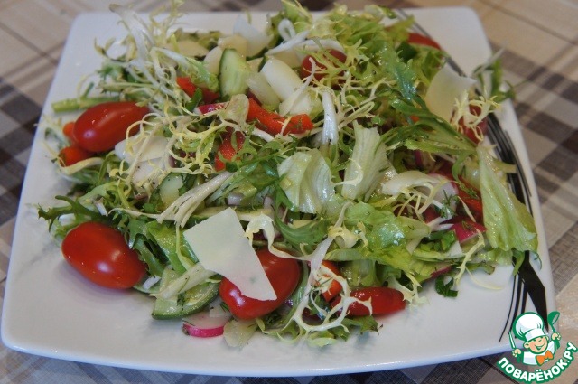 Frieze salad with radish and Parmesan