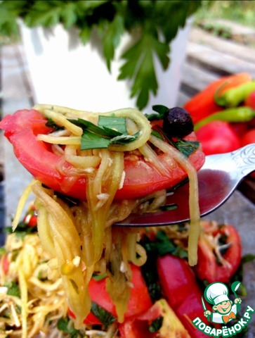 Помидоры, маринованные с кабачками