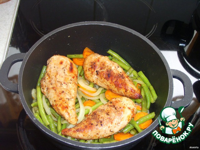 Chicken Breasts with green beans