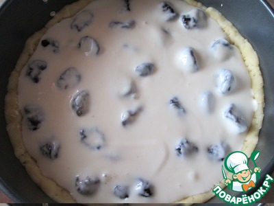 A simple cake with plums