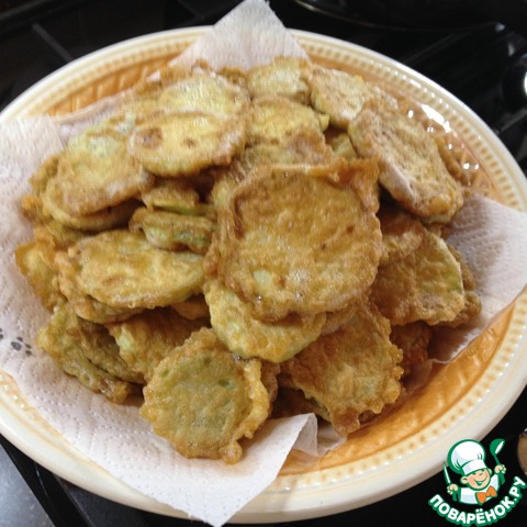 Кабачки в муке и яйце