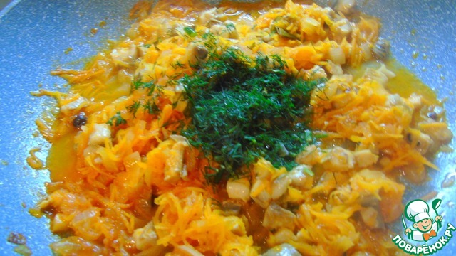 Овощная закуска с жареной малосоленой сельдью