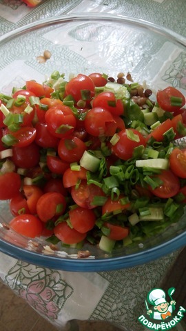 Salad with lentils in Greek