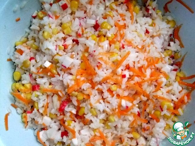 Salad with crab sticks 