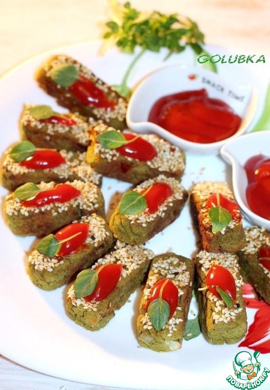 Постные батончики из брокколи и гороха