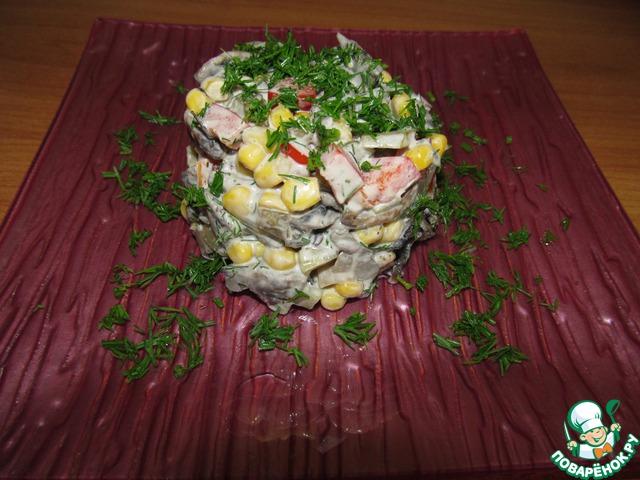 Salad with mushrooms