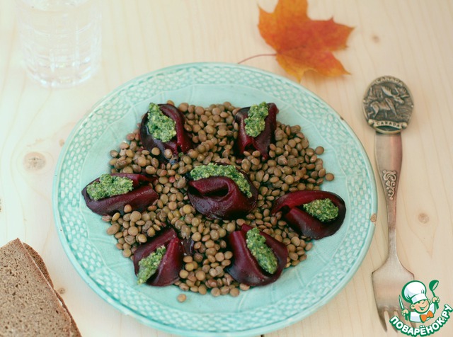 Canadian lentil salad with beets