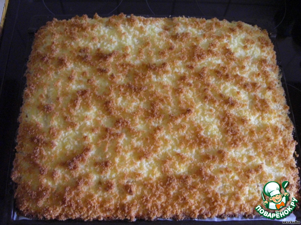 Curd-coconut pie