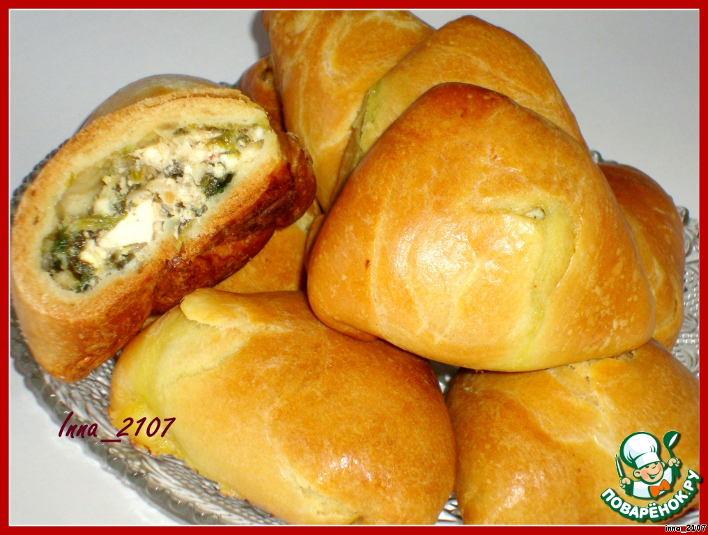 Пирожки закусочные с творогом и шпинатом