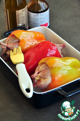 Peppers, stuffed quail