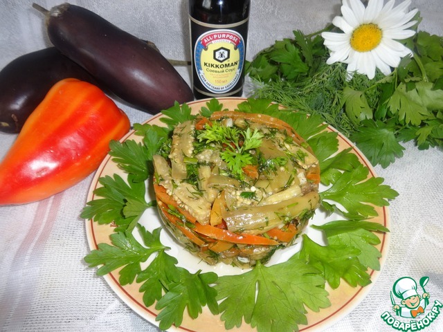 Salad of eggplant and peppers