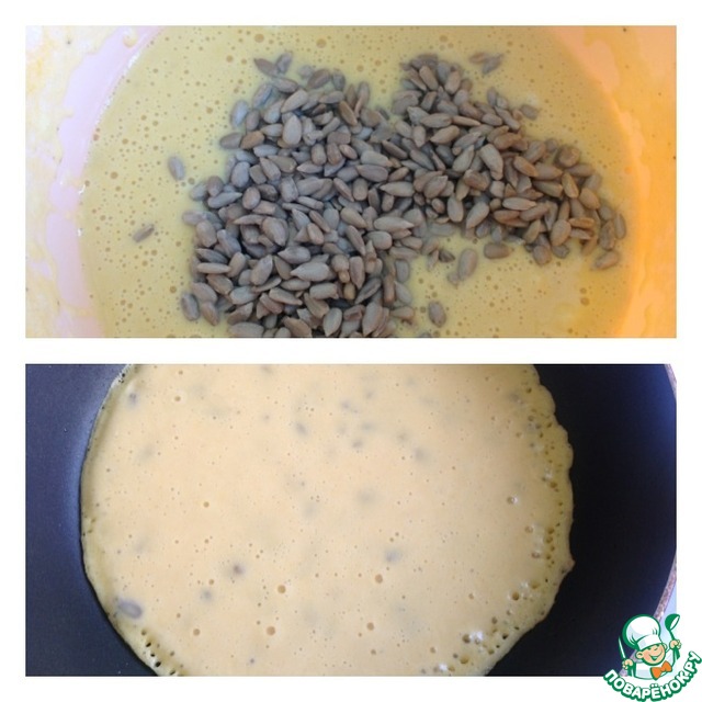 Pumpkin pancakes with sunflower seeds