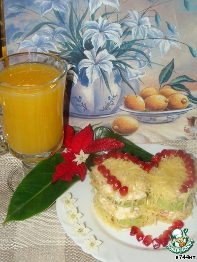 Heart morning. Breakfast for husband - zucchini with aphrodisiacs