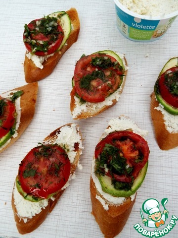 Брускетта с кабачками-гриль
