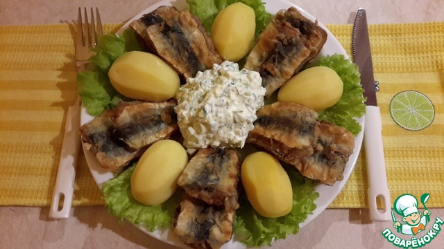 Шницели из салаки с салатом а-ля 