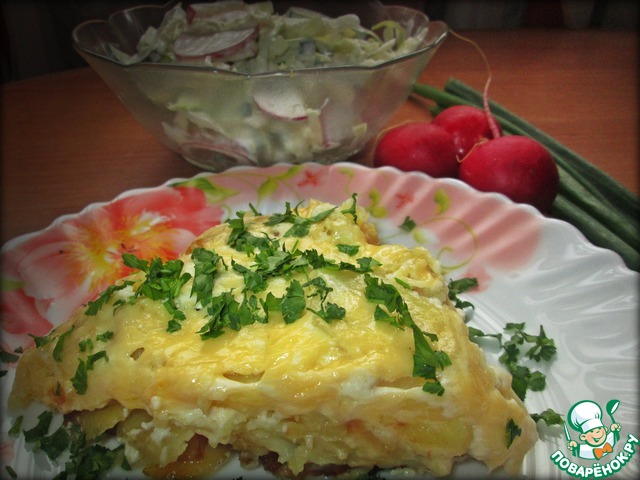 The potatoes in a fragrant sauce