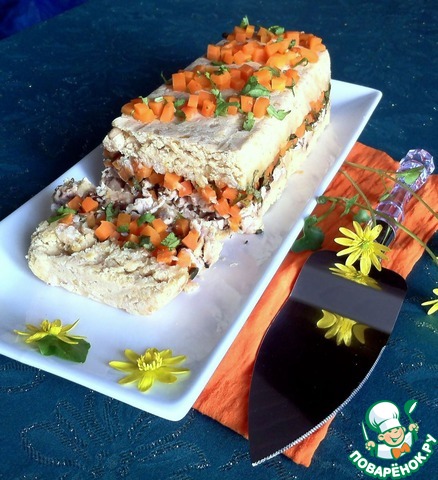 Запечённый террин из овощей и курицы